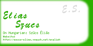 elias szucs business card