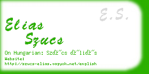 elias szucs business card